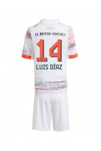 Fotbalové Dres Bayern Munich Luis Diaz #14 Dětské Venkovní Oblečení 2025-26 Krátký Rukáv (+ trenýrky)